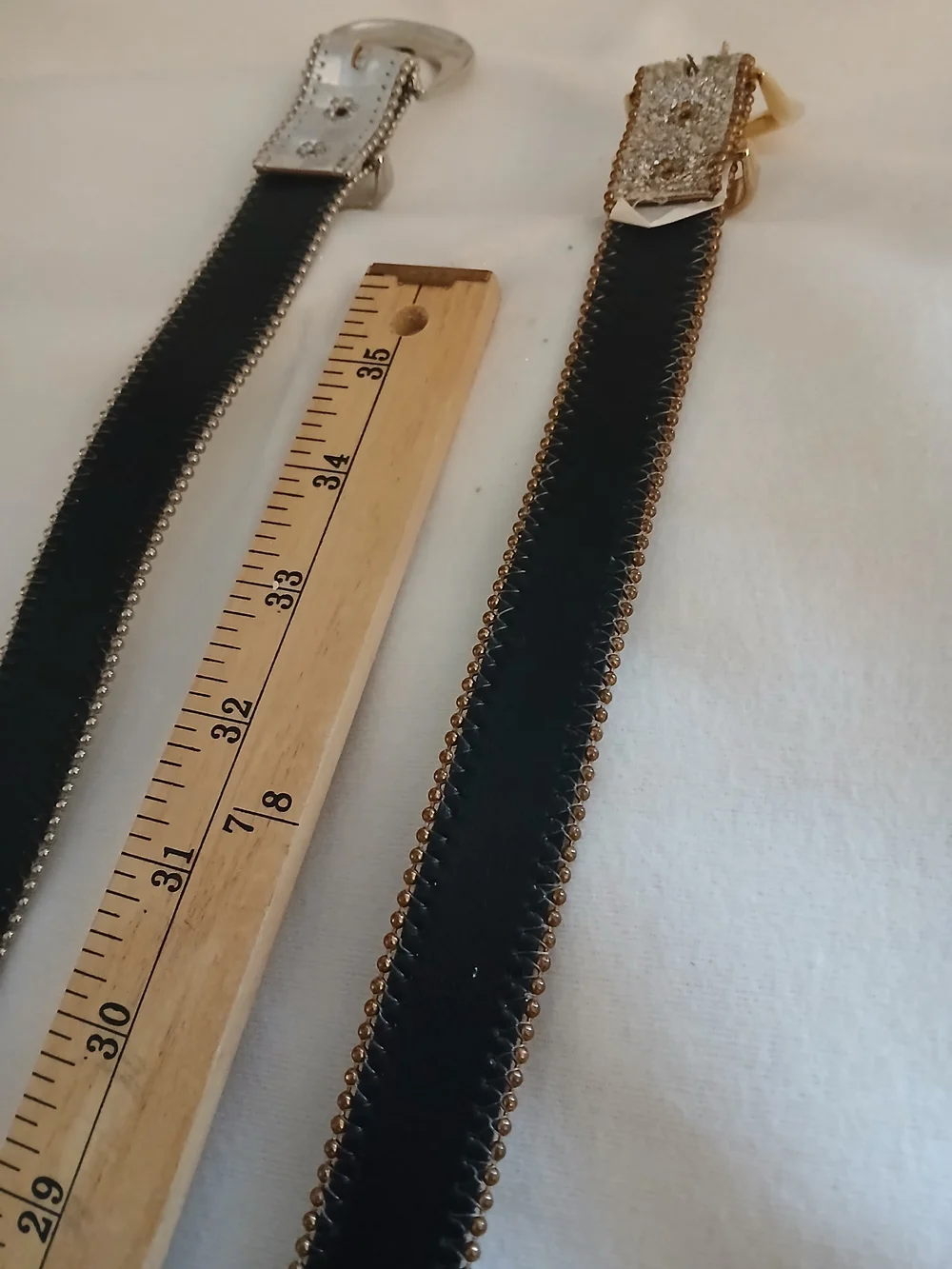 Elite Vintage Sparkle Metallic Women's Belt - Gold & Silver
